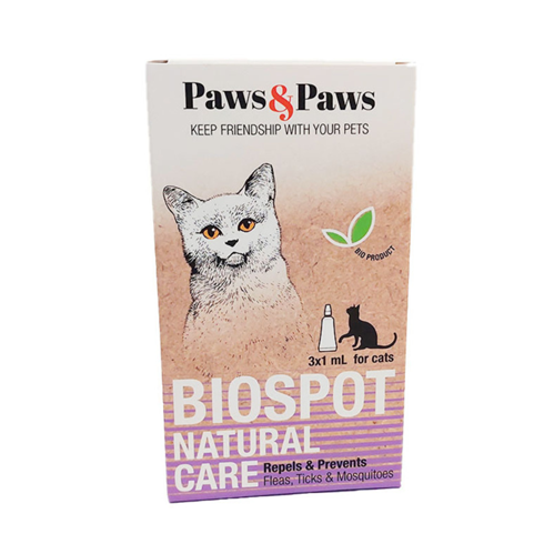 Paws&Paws BioSpot Natural za mačke protiv buva, krpelja, vaši i komaraca 1ml