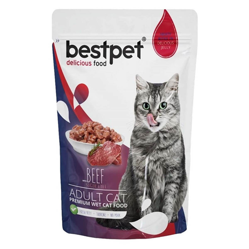 BestPet adult cat sosić za mačke komadići govedine u želeu 85g