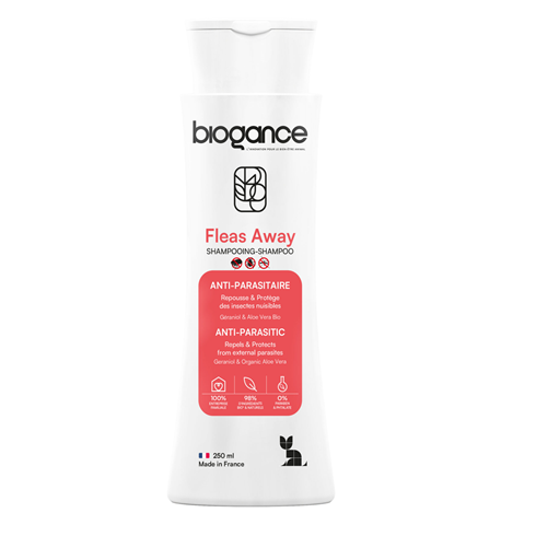 BIOGANCE Fleas Away šampon za mačke 250ml – prirodna zaštita od spoljašnjih parazita 🐱🌿