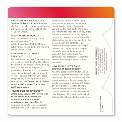 Beaphar FIPROtec® Spot-On za mačke 1 pipeta – zaštita od buva i krpelja 🐱🛡️