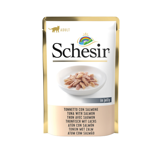 SCHESIR sosić za mačke Tunjevina&Losos u želeu 85g