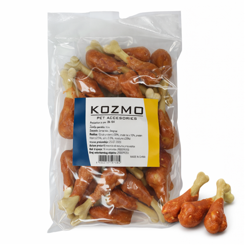 KOZMO pileći batak sa belom kosti za pse 500g – poslastica za žvakanje 30 kom 🍗🐶