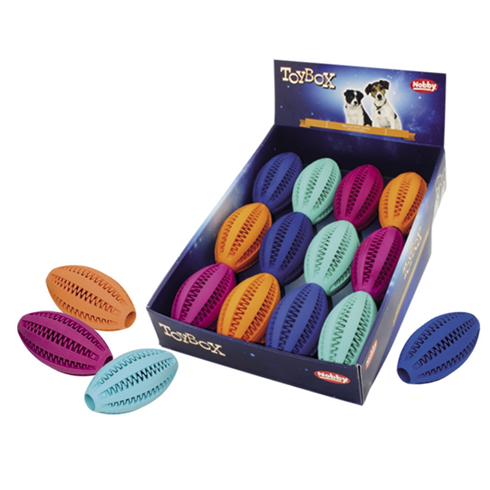 NOBBY Denta Fun igračka za psa ragbi lopta sa mirisom mente 9cm 62582