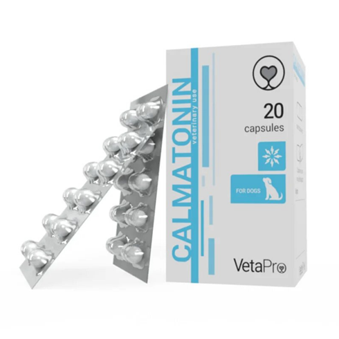 VETAPRO Calmatonin suplement za pse 20 kapsula, prirodna podrška protiv stresa