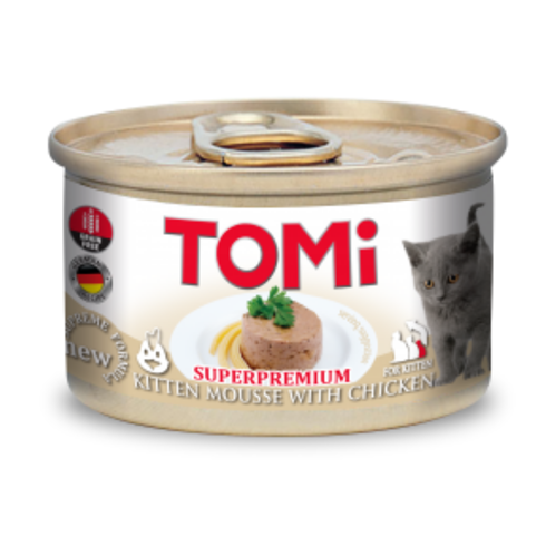 TOMi Kitten Mousse konzerva za mačiće 85g, nežna i lako svarljiva hrana za rast