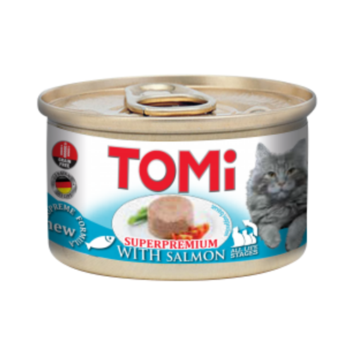 TOMi Mousse losos konzerva za mačke 85g, podrška zdravoj koži i sjajnom krznu