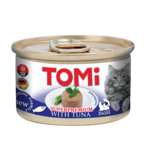 TOMi mousse tunjevina konzerva za mačke 85g – nežan i nutritivan obrok sa tunjevinom