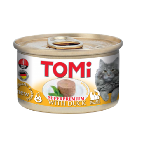 TOMi Mousse pačetina konzerva za mačke 85g – nežan i ukusan obrok bogat proteinima