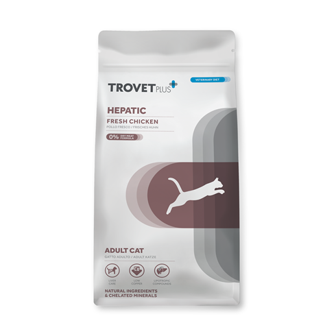 TROVET Plus Hepatic Adult Cat Fresh Chicken 1.2kg – podrška jetri mačke