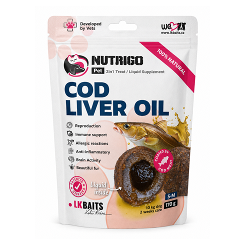 NUTRIGO Cod Liver Oil suplement poslastica za pse S-M 170g
