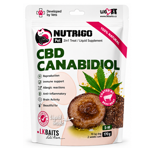 NUTRIGO CBD Canabidiol suplement poslastica za pse S-M 170g
