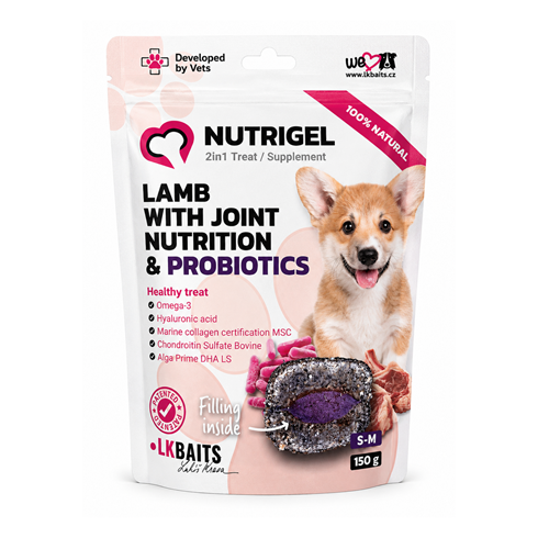 NUTRIGEL Lamb with Joint Nutrition Probiotics poslastica za pse S-M 150g