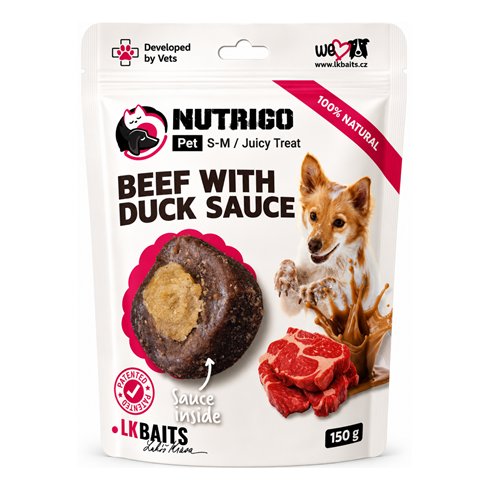 NUTRIGO Beef with Duck Sauce poslastica za pse S-M 150g