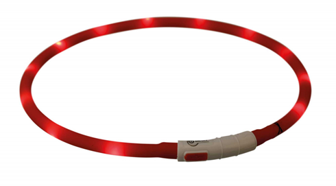 TRIXIE SVETLEĆA USB ogrlica za psa 70cm/ø10mm XS-XL crvena