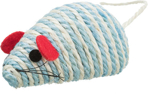 Igračka za mačke u obliku miša od sisal kanapa sa mačjom travom (catnip) 10cm