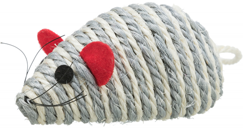 Igračka za mačke u obliku miša od sisal kanapa sa mačjom travom (catnip) 10cm