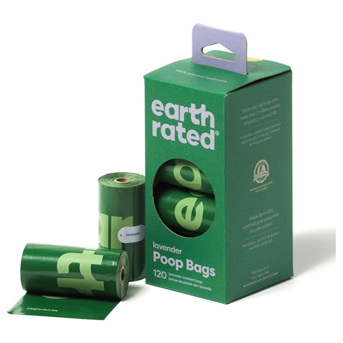 Earth Rated Poop Bags pakovanje sa 8 rolni biorazgradivih kesica sa mirisom lavande