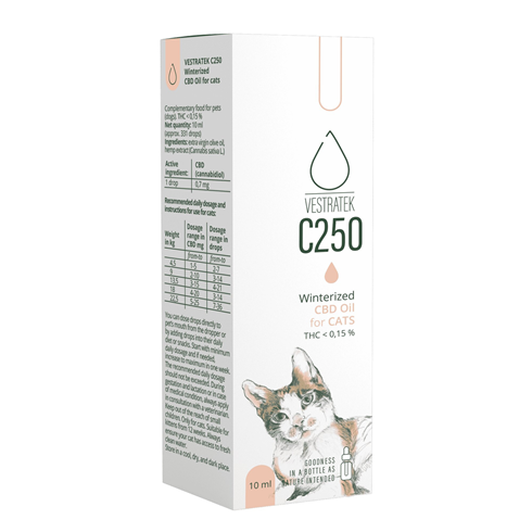 Vestratek D250 CBD ulje za mačke 10ml – prirodna podrška balansu i smirenju 🐱🌿