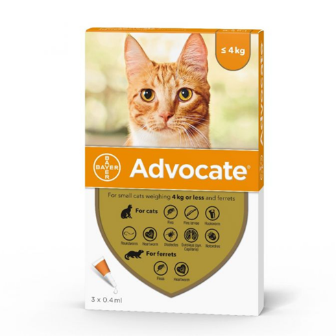 ADVOCATE spot-on za mačke do 4 kg 1 ampula – antiparazitik za spoljašnje i unutrašnje parazite