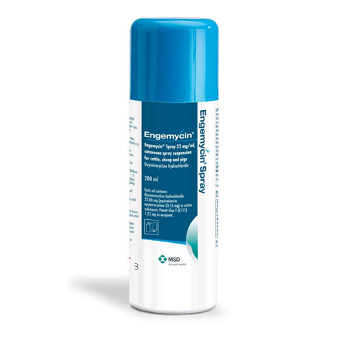 ENGEMYCIN Spray 200 ml – oksitetraciklin sprej za kožu za goveda, ovce i svinje