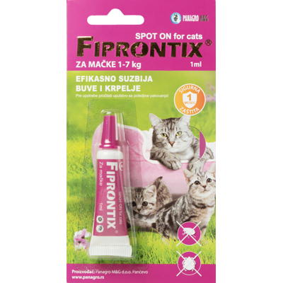 Fiprontix® spot on za mačke 1-7kg tubica 1x1ml