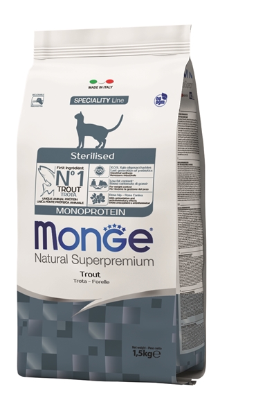 Monge Cat Monoprotein Sterilized sa pastrmkom 1.5 kg