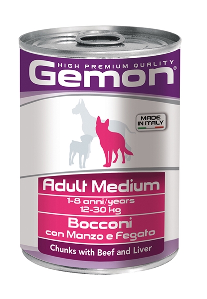 Gemon Dog Adult Medium komadići govedine&jetre u konzervi  415g