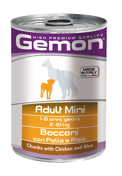 Gemon Dog Adult Mini komadići piletine&riže u konzervi  415g