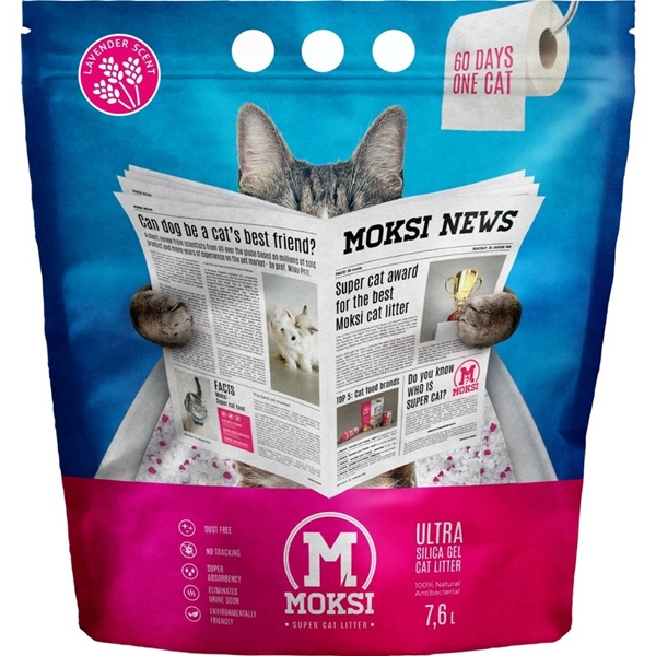 MOKSI Silikonski posip za mačke sa mirisom lavande 7.6L