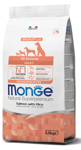 Monge All Breeds Adult Monoprotein Losos&Pirinač 2.5kg