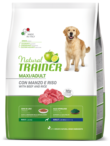 TRAINER Natural sa govedinom i pirinčem za odrasle pse velikih rasa 12kg