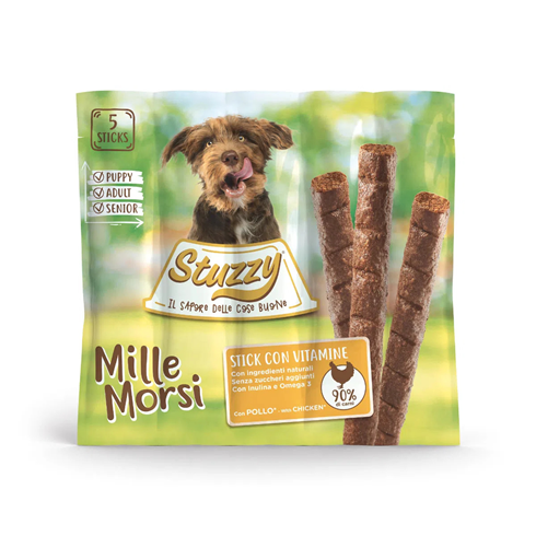 STUZZY DOG Millemorsi poslastice za pse u obliku mesnih štapića sa piletinom 11gr