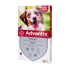 Advantix® spot on za pse 10-25kg (imidakloprid, permetrin) pipeta 1x2.5ml