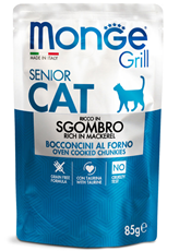 Monge Grill Senior Grain Free sosić za mačke sa skušom u želeu 85g
