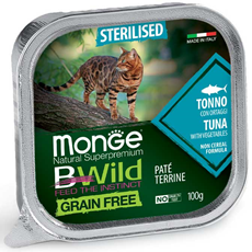 Monge bwild sterilised grain free pašteta za sterilisane mačke tuna&povrće 100g