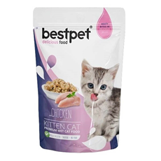 BestPet kitten sosić za mačiće komadići piletina u želeu 85g