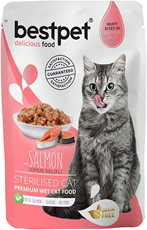BestPet sterilised cat Grain Free sosić za mačke komadići lososa u želeu 85g
