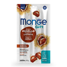 Monge Gift Grain Free Sensitive Digestion jagnjetina&kesten poslastica za pse (3kom) 45g