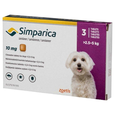 SIMPARICA  tableta za žvakanje za pse 2.5-5kg (Sarolaner) 10mg 1 tableta