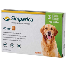 SIMPARICA tableta za žvakanje za pse 20-40kg (Sarolaner) 80mg 1 tableta