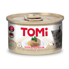 TOMi Kitten Mousse konzerva za mačiće 85g, nežna i lako svarljiva hrana za rast