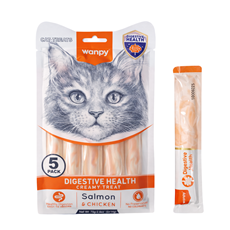 Wanpy Digestive Health Creamy Treat Salmon & Chicken 14g – podrška varenju mačke