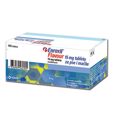 KRKA Enroxil®Flavour 15mg tableta za pse i mačke (enrofloksacin) 1 tableta