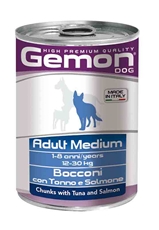 Gemon Dog Adult Medium komadići tuna&losos u konzervi  415g