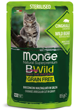 Monge BWild Adult Grain Free sosić za sterilisane mačke sa divljom svinjom i povrćem 85g