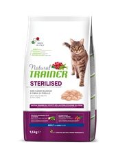 TRAINER Natural sa belim mesom za odrasle sterilisane mačke 1.5kg