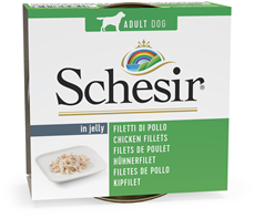 SCHESIR konzerva za pse sa filetima piletine u želeu 150g