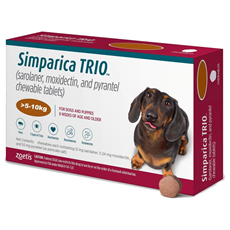 SIMPARICA TRIO tableta za žvakanje za pse 5-10kg 1 tableta