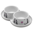 Moderna Plastična činija Double Trendy Dinner Cats in love 2x350ml S bela